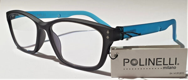 Polinelli® MILANO Quality Premium Reading Glasses - Black / Aqua