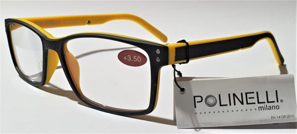 Polinelli® MILANO Quality Premium Reading Glasses - Black / Yellow