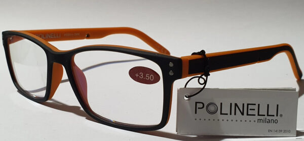 Polinelli® MILANO Quality Premium Reading Glasses - Black / Orange