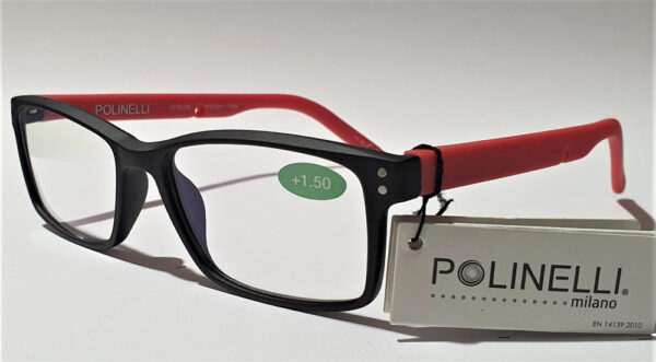 Polinelli® MILANO Quality Premium Reading Glasses - Black / Red