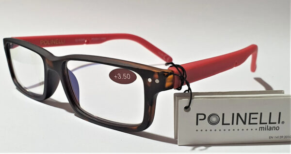 Polinelli® MILANO Quality Premium Reading Glasses - Tortoise / Red