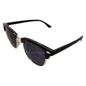 Retro Style Round Sunglasses Black/Silver (DSA34)