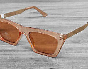 UO - Urban Outfitters Pink / Peach Squashed Cat Eye Sunglasses Vintage Retro ...